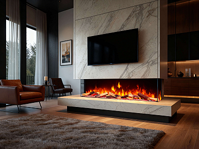 Електрокамін ArtiFlame AF60TS – тристоронній, 150 см, з 3D-ефектом полум’я, обігрівом і Wi-Fi