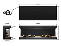 Електрокамін ArtiFlame AF60TS – тристоронній, 150 см, з 3D-ефектом полум’я, обігрівом і Wi-Fi - 8-8M
