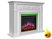 Електрокамін ArtiFlame Monferrato AF24 – білий, вільностоячий, з обрамленням із МДФ, 3D-ефектом полум’я, LED-підсвічуванням і обігрівом - 2-2M