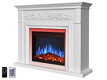 Електрокамін ArtiFlame Monferrato AF24 – білий, вільностоячий, з обрамленням із МДФ, 3D-ефектом полум’я, LED-підсвічуванням і обігрівом - 3-3M