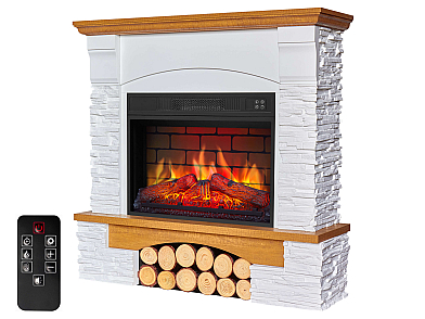 Електрокамін ArtiFlame Roxwell AF23BS – дуб, вільностоячий, з обрамленням із МДФ, 3D-ефектом полум’я, LED-підсвічуванням і обігрівом