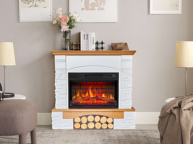 Електрокамін ArtiFlame Roxwell AF23BS – дуб, вільностоячий, з обрамленням із МДФ, 3D-ефектом полум’я, LED-підсвічуванням і обігрівом