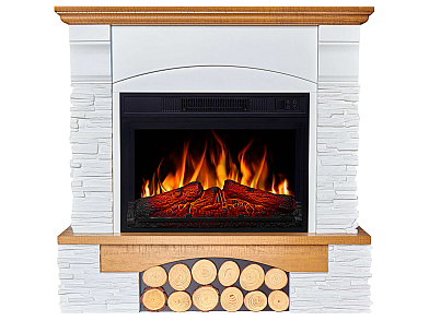 Електрокамін ArtiFlame Roxwell AF23S – дуб, вільностоячий, з обрамленням із МДФ, реалістичним ефектом полум’я, LED-підсвічуванням і обігрівом
