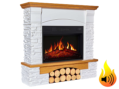 Електрокамін ArtiFlame Roxwell AF23S – дуб, вільностоячий, з обрамленням із МДФ, реалістичним ефектом полум’я, LED-підсвічуванням і обігрівом