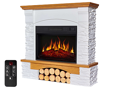 Електрокамін ArtiFlame Roxwell AF23S – дуб, вільностоячий, з обрамленням із МДФ, реалістичним ефектом полум’я, LED-підсвічуванням і обігрівом